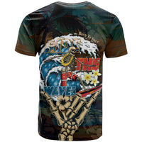 Aloha Hawaii Surfing Skull T Shirt Shaka Skeleton Ride The Waves - Wonder Print Shop