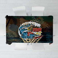 Aloha Hawaii Surfing Skull Tablecloth Shaka Skeleton Ride The Waves - Wonder Print Shop