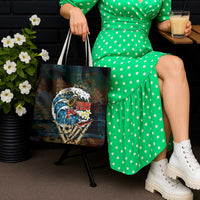 Aloha Hawaii Surfing Skull Tote Bag Shaka Skeleton Ride The Waves - Wonder Print Shop