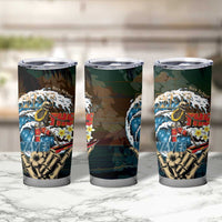 Aloha Hawaii Surfing Skull Tumbler Cup Shaka Skeleton Ride The Waves - Wonder Print Shop