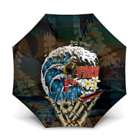 Aloha Hawaii Surfing Skull Umbrella Shaka Skeleton Ride The Waves - Wonder Print Shop