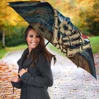 Aloha Hawaii Surfing Skull Umbrella Shaka Skeleton Ride The Waves - Wonder Print Shop