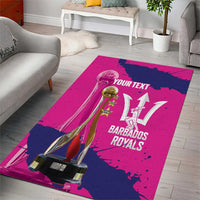Barbados Royals Cricket Custom Area Rug 3rd Champions Trophy Proud - Pink - Wonder Print Shop