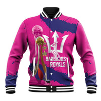 Barbados Royals Cricket Custom Baseball Jacket 3rd Champions Trophy Proud - Pink - Wonder Print Shop