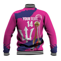 Barbados Royals Cricket Custom Baseball Jacket 3rd Champions Trophy Proud - Pink - Wonder Print Shop