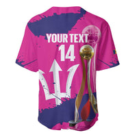 Barbados Royals Cricket Custom Baseball Jersey 3rd Champions Trophy Proud - Pink - Wonder Print Shop