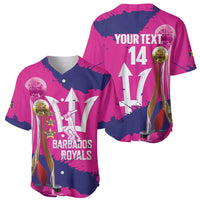 Barbados Royals Cricket Custom Baseball Jersey 3rd Champions Trophy Proud - Pink - Wonder Print Shop