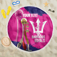 Barbados Royals Cricket Custom Beach Blanket 3rd Champions Trophy Proud - Pink - Wonder Print Shop