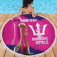 Barbados Royals Cricket Custom Beach Blanket 3rd Champions Trophy Proud - Pink - Wonder Print Shop