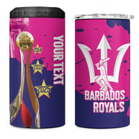 Barbados Royals Cricket Custom 4 in 1 Can Cooler Tumbler 3rd Champions Trophy Proud - Pink - Wonder Print Shop