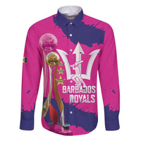 Barbados Royals Cricket Custom Family Matching Short Sleeve Bodycon Dress and Hawaiian Shirt 3rd Champions Trophy Proud - Pink - Wonder Print Shop