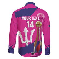 Barbados Royals Cricket Custom Family Matching Short Sleeve Bodycon Dress and Hawaiian Shirt 3rd Champions Trophy Proud - Pink - Wonder Print Shop