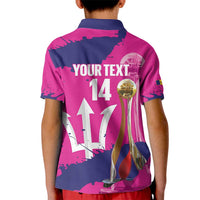 Barbados Royals Cricket Custom Kid Polo Shirt 3rd Champions Trophy Proud - Pink - Wonder Print Shop