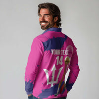 Barbados Royals Cricket Custom Long Sleeve Polo Shirt 3rd Champions Trophy Proud - Pink - Wonder Print Shop