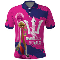 Barbados Royals Cricket Custom Polo Shirt 3rd Champions Trophy Proud - Pink - Wonder Print Shop