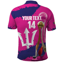 Barbados Royals Cricket Custom Polo Shirt 3rd Champions Trophy Proud - Pink - Wonder Print Shop