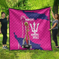 Barbados Royals Cricket Custom Quilt 3rd Champions Trophy Proud - Pink - Wonder Print Shop
