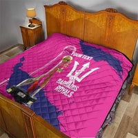 Barbados Royals Cricket Custom Quilt 3rd Champions Trophy Proud - Pink - Wonder Print Shop