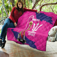Barbados Royals Cricket Custom Quilt 3rd Champions Trophy Proud - Pink - Wonder Print Shop