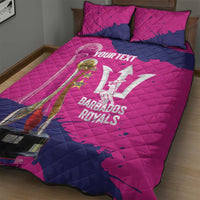 Barbados Royals Cricket Custom Quilt Bed Set 3rd Champions Trophy Proud - Pink - Wonder Print Shop