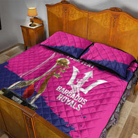 Barbados Royals Cricket Custom Quilt Bed Set 3rd Champions Trophy Proud - Pink - Wonder Print Shop