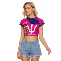 Barbados Royals Cricket Custom Raglan Cropped T Shirt 3rd Champions Trophy Proud - Pink - Wonder Print Shop
