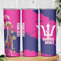 Barbados Royals Cricket Custom Skinny Tumbler 3rd Champions Trophy Proud - Pink - Wonder Print Shop