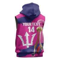 Barbados Royals Cricket Custom Sleeveless Zip Hoodie 3rd Champions Trophy Proud - Pink - Wonder Print Shop