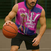 Barbados Royals Cricket Custom Sleeveless Zip Hoodie 3rd Champions Trophy Proud - Pink - Wonder Print Shop