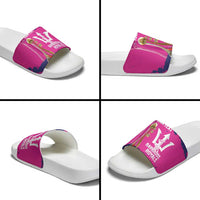 Barbados Royals Cricket Custom Slide Sandals 3rd Champions Trophy Proud - Pink - Wonder Print Shop