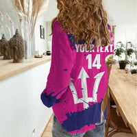 Barbados Royals Cricket Custom Women Casual Shirt 3rd Champions Trophy Proud - Pink - Wonder Print Shop