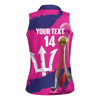 Barbados Royals Cricket Custom Women Sleeveless Polo Shirt 3rd Champions Trophy Proud - Pink - Wonder Print Shop