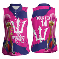 Barbados Royals Cricket Custom Women Sleeveless Polo Shirt 3rd Champions Trophy Proud - Pink - Wonder Print Shop