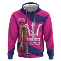 Barbados Royals Cricket Custom Zip Hoodie 3rd Champions Trophy Proud - Pink - Wonder Print Shop