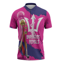 Barbados Royals Cricket Custom Zipper Polo Shirt 3rd Champions Trophy Proud - Pink - Wonder Print Shop