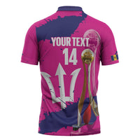 Barbados Royals Cricket Custom Zipper Polo Shirt 3rd Champions Trophy Proud - Pink - Wonder Print Shop