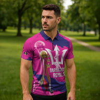 Barbados Royals Cricket Custom Zipper Polo Shirt 3rd Champions Trophy Proud - Pink - Wonder Print Shop