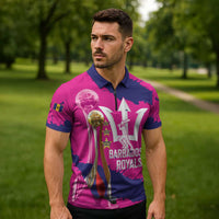 Barbados Royals Cricket Custom Zipper Polo Shirt 3rd Champions Trophy Proud - Pink - Wonder Print Shop