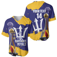 Barbados Royals Cricket Custom Baseball Jersey 3rd Champions Trophy Proud - Blue - Wonder Print Shop