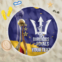 Barbados Royals Cricket Custom Beach Blanket 3rd Champions Trophy Proud - Blue - Wonder Print Shop