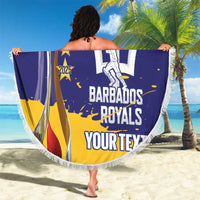 Barbados Royals Cricket Custom Beach Blanket 3rd Champions Trophy Proud - Blue - Wonder Print Shop