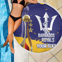 Barbados Royals Cricket Custom Beach Blanket 3rd Champions Trophy Proud - Blue - Wonder Print Shop