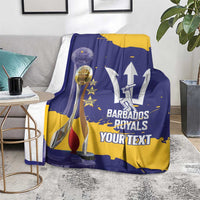 Barbados Royals Cricket Custom Blanket 3rd Champions Trophy Proud - Blue - Wonder Print Shop