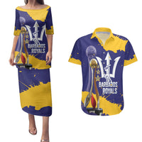 Barbados Royals Cricket Custom Couples Matching Puletasi and Hawaiian Shirt 3rd Champions Trophy Proud - Blue - Wonder Print Shop