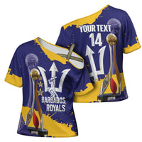 Barbados Royals Cricket Custom Cross Shoulder Shirt 3rd Champions Trophy Proud - Blue - Wonder Print Shop