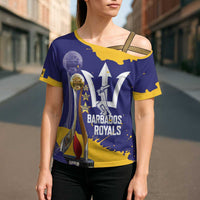 Barbados Royals Cricket Custom Cross Shoulder Shirt 3rd Champions Trophy Proud - Blue - Wonder Print Shop