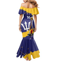 Barbados Royals Cricket Custom Family Matching Mermaid Dress and Hawaiian Shirt 3rd Champions Trophy Proud - Blue - Wonder Print Shop
