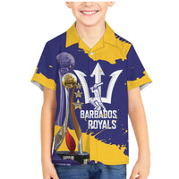 Barbados Royals Cricket Custom Family Matching Mermaid Dress and Hawaiian Shirt 3rd Champions Trophy Proud - Blue - Wonder Print Shop
