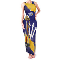 Barbados Royals Cricket Custom Family Matching Tank Maxi Dress and Hawaiian Shirt 3rd Champions Trophy Proud - Blue - Wonder Print Shop