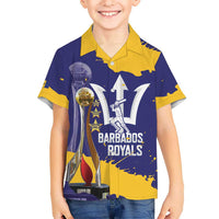 Barbados Royals Cricket Custom Kid Hawaiian Shirt 3rd Champions Trophy Proud - Blue - Wonder Print Shop